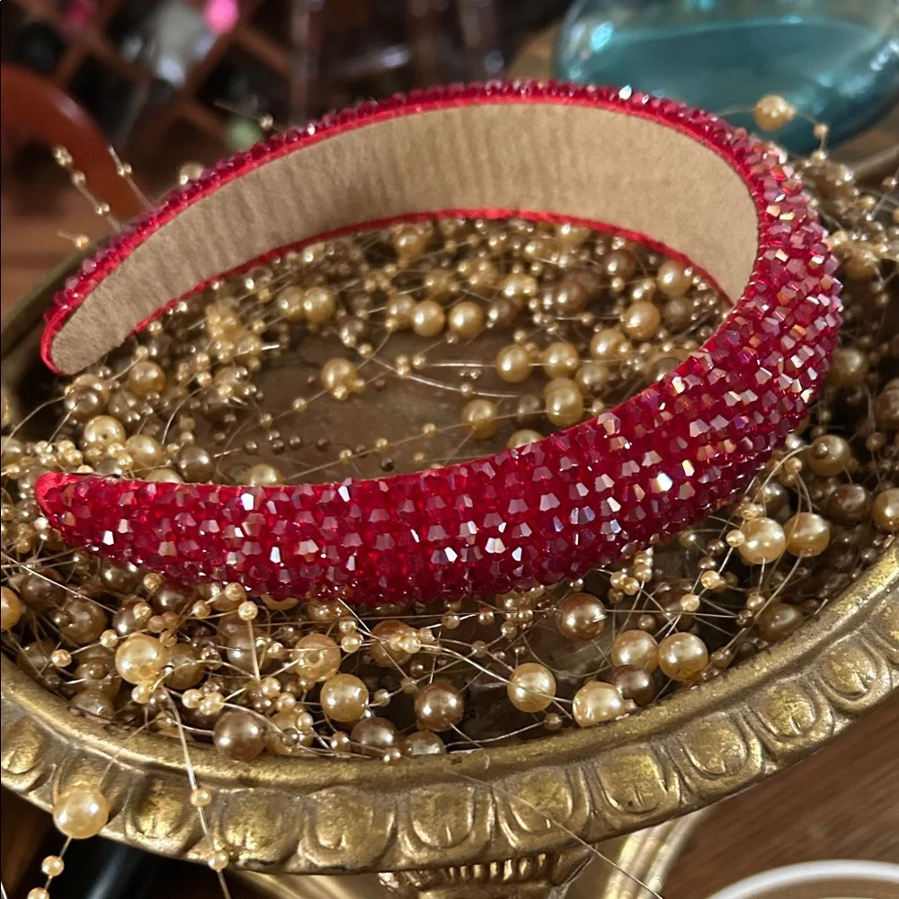 Vintage Red Crystal Headband